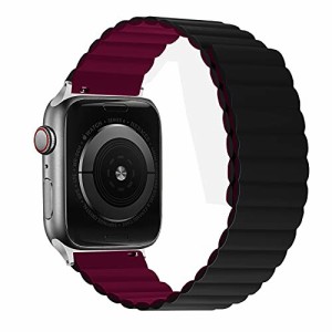 (HOCHYN) Apple Watch バンド 45 44 42 41 40 38mmとも適用され，Apple Watchのスポーツバンド， 超薄型磁吸引式とバックル無しのダブル