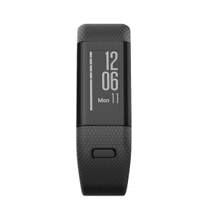 バンド 対応 Garmin v?vosmart HR+，高級 シリコーン製腕時計ストラップ/バンド 交換ベルト for Garmin v?vosmart HR+ (深黒)