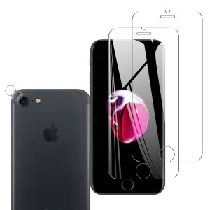 対応 iphone se3 /iphone se2 / iPhone8 / iPhone7 ガラスフィルム (2枚) + レンズ保護フィルム (2枚) iphone se 3 2022 フィルム さらさ