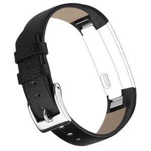 Vancle バンド for Fitbit Alta(HR) 本革 交換バンド 交換ベルト 腕時計ベルトfor Fitbit Alta 2016 / Alta HR 2017 (黒い)