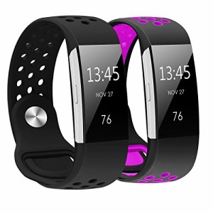 (ケーユートップ) KUTOP Fitbit Charge 2用交換バンド シリコン製 調節可能 スポーツ・フィットネス Sサイズ Lサイズ 女の子 男の子 Smal