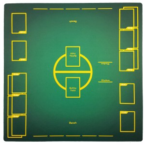 OTOlife プレイマット 全面縫製仕様 ラバープレイマット 滑り止め 収納袋付き カードゲーム 60×60cm(緑)