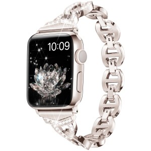 (Daturus) 互換性があります Apple Watch バンド ダイヤモンドラインストーン ステンレス アップルウォッチ ベルト Apple Watch 9/8/7/6/