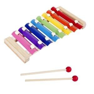 木製楽器　おもちゃ　コンパクトな木製パーカッション楽器　8鍵　木琴　打楽器　知育玩具　子供のギフト