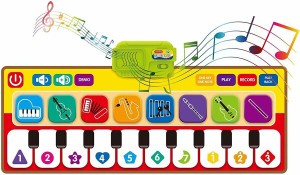 ピアノおもちゃ ピアノマット 知育玩具 子供 メロディマット ミュージックマット10鍵盤 8種類楽器音10種類デモ曲 多機能音楽マット 折り