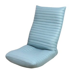 座椅子 コンパクト 無地 3段階リクライニング あぐら座椅子 肉厚クッション フロアチェア 折り畳み １人掛け 椅子 (Blue)