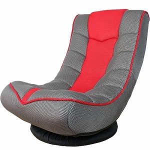 回転座椅子 360度回転 コンパクト 1人掛け ゲームチェア メッシュ生地 3段階リクライニング 肉厚クッション (Red)