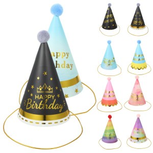 (NOLITOY) バースデー帽子 誕生日 三角帽子 パーティーハット おしゃれ お祝い 飾り バースデーハット 写真道具 10点入り 大人 子供 パー