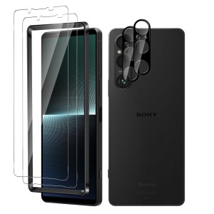 For Sony Xperia 1 V ガラスフィルム（2枚）+カメラフィルム（2枚）旭硝子製 Kluso ソニー エクスペリア 1 V XQ-DQ44 SO-51D SOG10 対応 