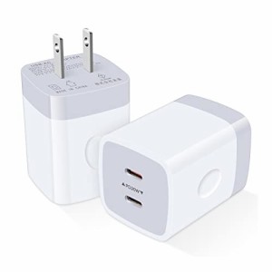 Hootek 充電器 Type-C 40W(USB PD 充電器 USB-C 2ポート)/PD3.0対応/2個セット/PSE認証 急速充電器 iPhone15 充電器 ACアダプター USB コ