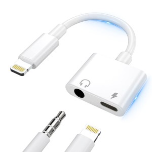 TOMPOL iPhone イヤホン変換アダプター 3.5mm 2in1 急速充電 同時 音楽 二股ケーブル 純正チップ iPhone 用 ライトニング 変換 ケーブルi