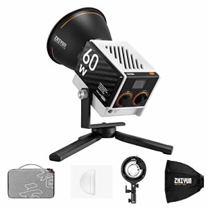 ZHIYUN MOLUS G60 COMBO ポケットコブライト,60W LEDビデオライト11194 Lux リフレクター2700K-6200K CRI?96 TLCI?97フィルムライト付きP