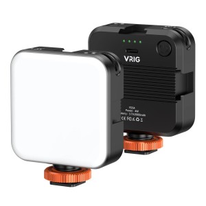 VRIG ビデオライト LED 撮影用ライト ポータブル 撮影照明ライト 2500-7500K 無段階調光 USB充電式 2000mAh 1/4”仕様 CRI95+高演色性 高