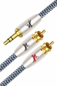 Impeto RCA 3.5mm 変換ケーブル RCAオーディオケーブル 3.5mm to 2RCA ケーブル AUXからRCAヘ Yコード (3.5mmオス?2RCAオス) 2M