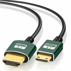 Thsucords 細柔らかい & 薄型 ミニ HDMI to HDMI ケーブル 5M. ウルトラスリム & フレキシブル Mini HDMI ケーブル 3D/4K@60Hz/18gbps/21