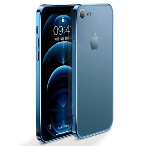 YUYIB iPhone SE3 (2022新型) iPhone8 iPhone7 iPhone SE2 (2020型) 兼用 ケース クリア 透明 マット レンズ保護 メッキ加工 ソフトケー