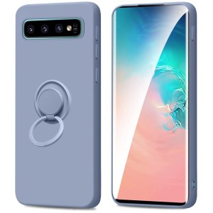 Galaxy S10 ケース リング付き シリコン SC-03L SCV41 カバー リング 携帯カバー 耐衝撃 シリコン スタンド機能付き 360回転車載ホルダー