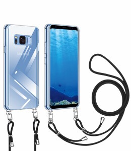 Galaxy S8 用 ケース クリア ショルダー Galaxy s8 用 スマホケース SC-02J SOV36 ケース ギャラクシーS8 カバー 肩掛け 斜めかけ 縄掛け