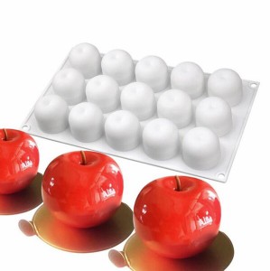 シリコンケーキ型耐熱皿デザートムースDIYソープキャンドル型 15穴アップル