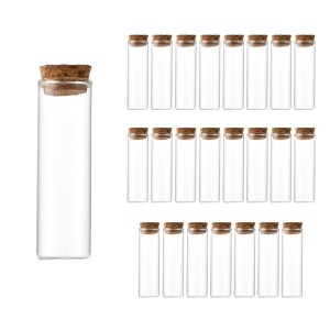 Charmoon ガラス瓶 透明 小瓶 コルク栓 密閉 保存 収納 24本 セット (30ml)