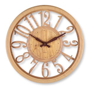 Lezalic 壁掛け時計 (ナチュラル) ウォール時計 シンプル 北欧風 ギフト 静音 インテリア 30.5×30.5×4cm (ナチュラル)