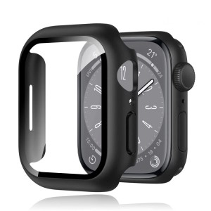 For Apple Watch 9 ケース Apple Watch 8 ケース 45mm 全面保護 PC素材+強化ガラスフィルム 一体型 Apple Watch Series 8/7 45mm ケース 