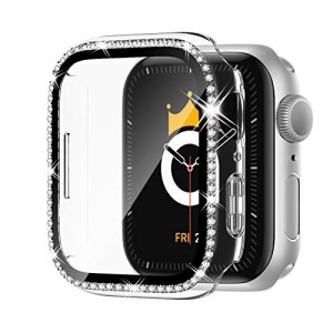 Adepoy コンパチブル Apple Watch ケース 38mm iWatchケース キラキラ 保護フィルム付き クリスタルダイヤ付き アップルウォッチカバー 