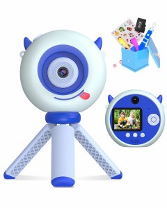 キッズカメラ 子供用カメラ 三脚 トイカメラ 自撮り 4800万画素1080p デジタルカメラ 8倍ズーム 知育ゲーム 誕生日プレゼントに最適 子供