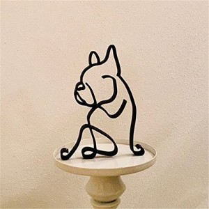 WOWTAC 置物 インテリア おしゃれ 雑貨 韓国 DOG ARTワイヤーアート かわいい犬 イヌ 抽象 オブジェ アイアン モダン (ブルドッグ)