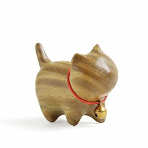 WOWTAC 猫 置物 玄関小物 インテリア飾り 木製招き猫 幸運 招き 誕生日プレゼント (緑檀)
