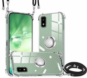 AQUOS Wish2 ケース クリア AQUOS Wish ケース リング付き 新型韓国 ネック ショルダー ストラップ付き スマホ シリコン 付き TPU 軽量 