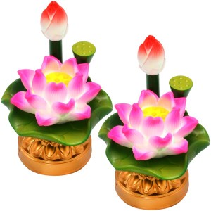 YISHUI(イスイ) 蓮花 蓮ランプ ロータスライト 蓮の花 仏具 コレクション 装飾品 ゴールデンロータス 瞑想 寺院用 工芸品 スタンド照明 