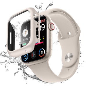 Apple Watch Series 7 用 防水ケース IP67防水規格 実機検証 ハードケース 超薄型 文字盤窓拡大 フィルム 3D熱湾エッジ加工 日本旭硝子材