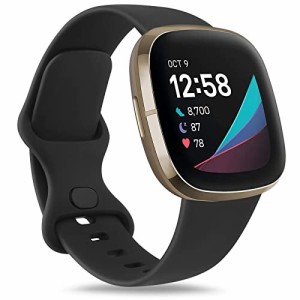 コンパチブル with Fitbit Versa 3 バンド fitbit versa 4用ベルト Fitbit Sense バンド 交換ベルト, 女性&男性用ソフトシリコン調整可能