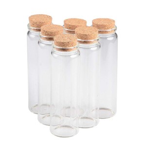 コルクの蓋付き透明なガラス瓶-スパイス、キャンディ、キャンドル作りに適したウェディングプレゼント-90 ml(12枚入り)