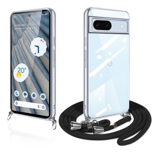 Google Pixel 7a ケース クリア ショルダー ピクセル 7a カバー スマホケース 透明 TPU ストラップ付き 肩掛け 首掛け 紐付き 斜めがけ 