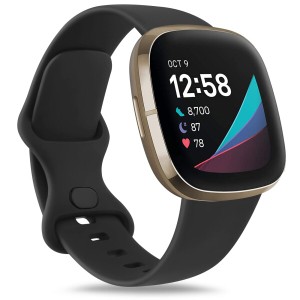 コンパチブル with Fitbit Versa 3 バンド fitbit versa 4用ベルト Fitbit Sense バンド 交換ベルト, 女性&男性用ソフトシリコン調整可能