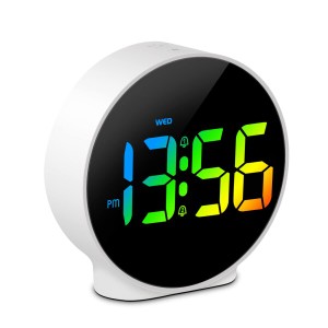 Deeyaple LED デジタル目覚まし時計 小型卓上時計 デュアル アラーム スヌーズ 調光可能 アラーム 曜日セット 12/24 時間表示 コード付き