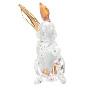 TOYMYTOY ウサギ 置物 うさぎ オブジェ ガラス ウサギ 彫像 装飾 2023 干支 お歳暮 お年賀 ギフト ゴールド
