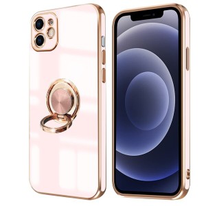 iPhone 12 ケース リング付き アイフォン12 リング カバー 全面保護 スマホケース TPU 耐衝撃 スタンド機能 車載スタンド対応 ストラップ