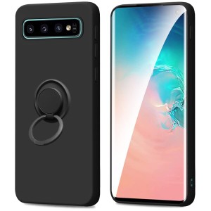 Galaxy S10 ケース リング付き シリコン SC-03L SCV41 カバー リング 携帯カバー 耐衝撃 シリコン スタンド機能付き 360回転車載ホルダー