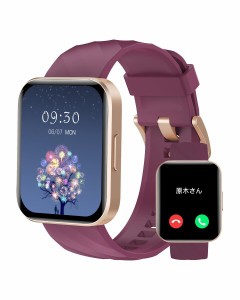 RUIMEN スマートウォッチ iPhone アンドロイド対応 通話機能付き Smart Watch 1.85インチ大画面 レディース メンズ 腕時計 100+種類運動