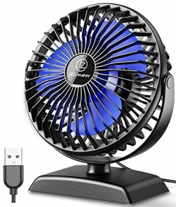 JZCreater 卓上扇風機 デスク用USB扇風機 強風 360 度回転 卓上パーソナル扇風機 風量3段階 静音 小型扇風機 USB電源 ポータブル小型扇風