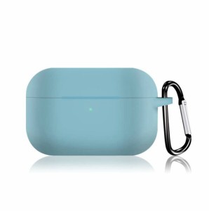 AirPods Pro ケース 青 (カラビナ付き) 充電便利 LED可視 耐衝撃