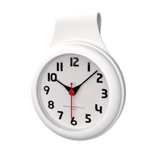 シンプルなバスルーム時計キッチン防水静音家庭用かわいいシンプルなインテリアデザイン（白）吸盤時計壁掛けアイデアミニ掛け時計