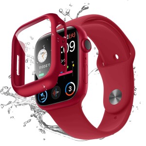 Apple Watch Series 7 用 防水ケース IP67防水規格 実機検証 ハードケース 超薄型 文字盤窓拡大 フィルム 3D熱湾エッジ加工 日本旭硝子材