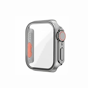 Apple Watch Ultra風カバーUltra風外観 アップルウォッチ ｹｰｽ 日本製 Dragontrail(R) 強化ガラス 9H硬度 光沢 指紋防止 飛散防止 PCフ