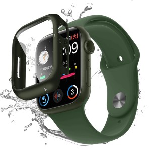 Apple Watch Series 7 用 防水ケース IP67防水規格 実機検証 ハードケース 超薄型 文字盤窓拡大 フィルム 3D熱湾エッジ加工 日本旭硝子材