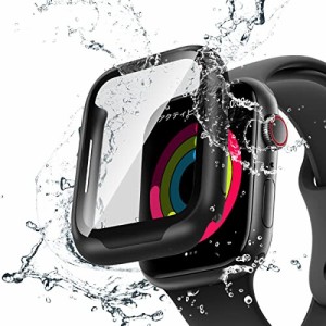 防水 ケース Apple Watch Series 6 7 40mm 41mm 44mm 45mm 用 防塵 カバー 強化ガラス PC素材 対応 アップル ウォッチ