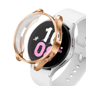 ONTUBE TPUケース 対応 Samsung Galaxy Watch5/4 44mm 40mm, 擦り傷防止 軽量 薄型 防衝撃 保護ケース (40MM, ローズゴールド)